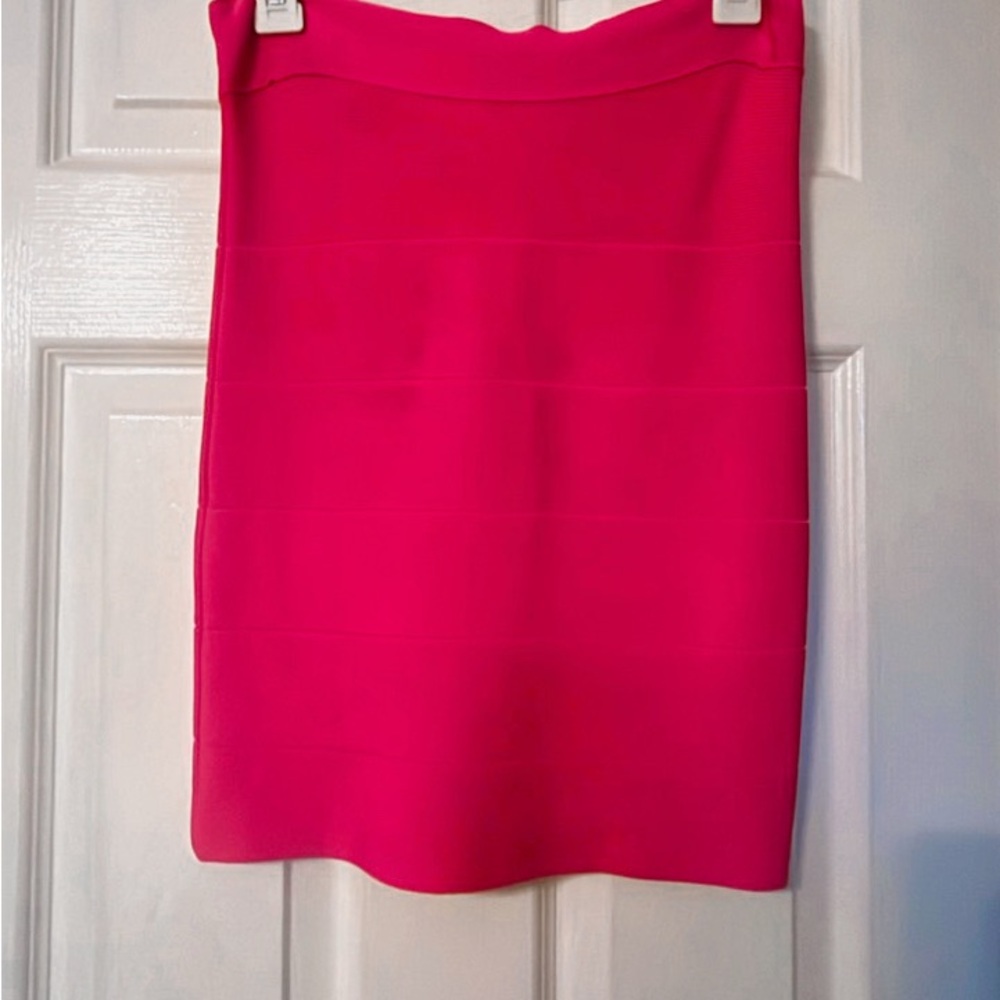 bebe Vibrant Hot Pink Stretch Pencil Skirt